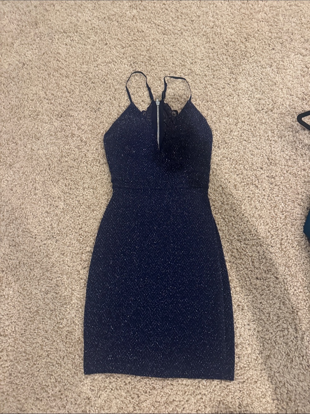 Sparkle Navy Bodycon Halter Dress